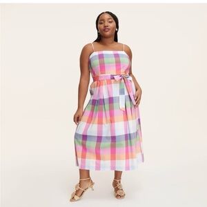 Pink and Blue Sleeveless Spaghetti Strap Sundress